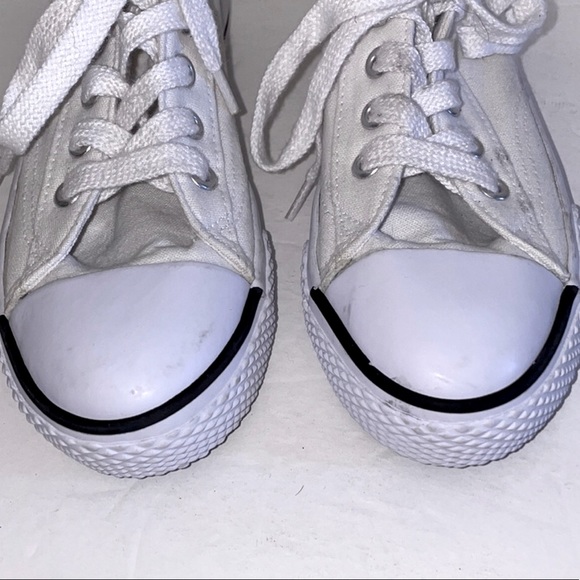 🔵👑”KIDS” AIRWALK WHITE CANVAS LOWTOP SNEAKERS - Picture 9 of 11